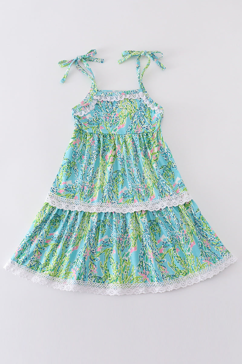 Green island garden bliss mom&me tiered dress