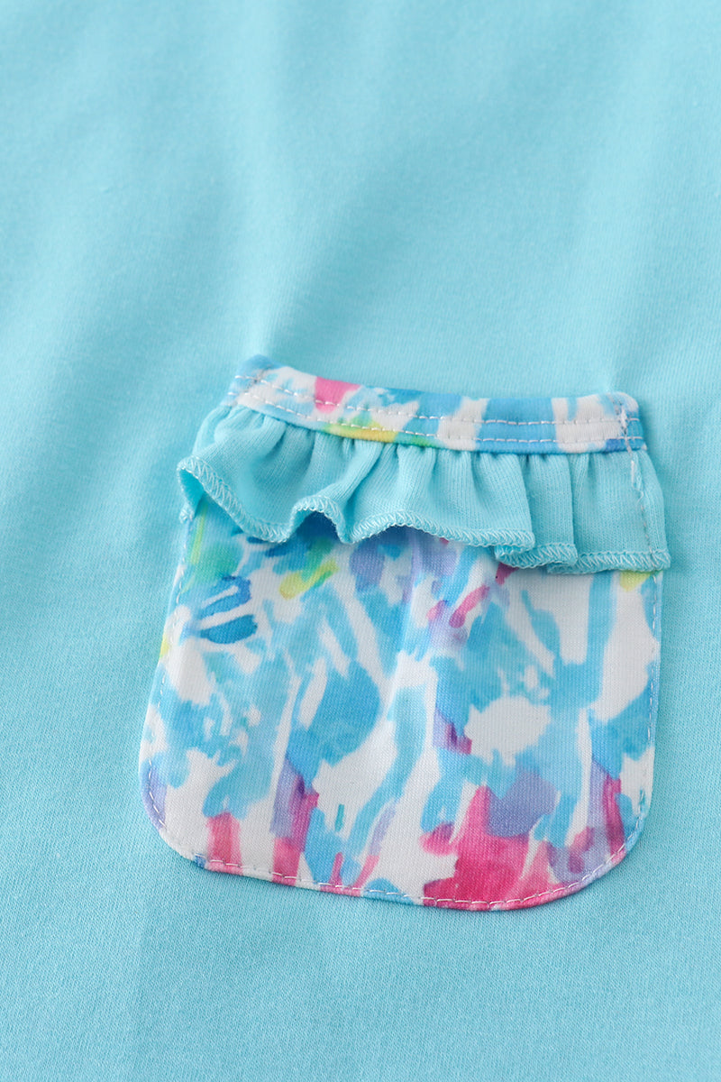 Mint rainbow splash girl set