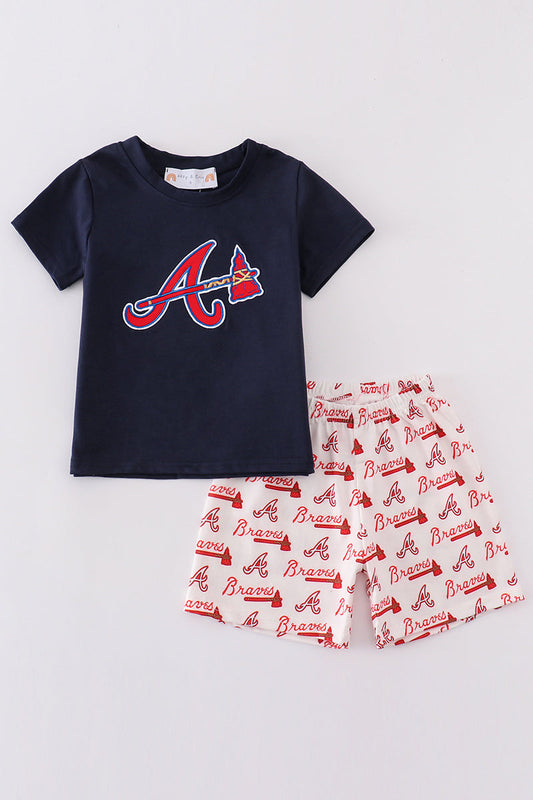 Atlanta baseball applique boy set