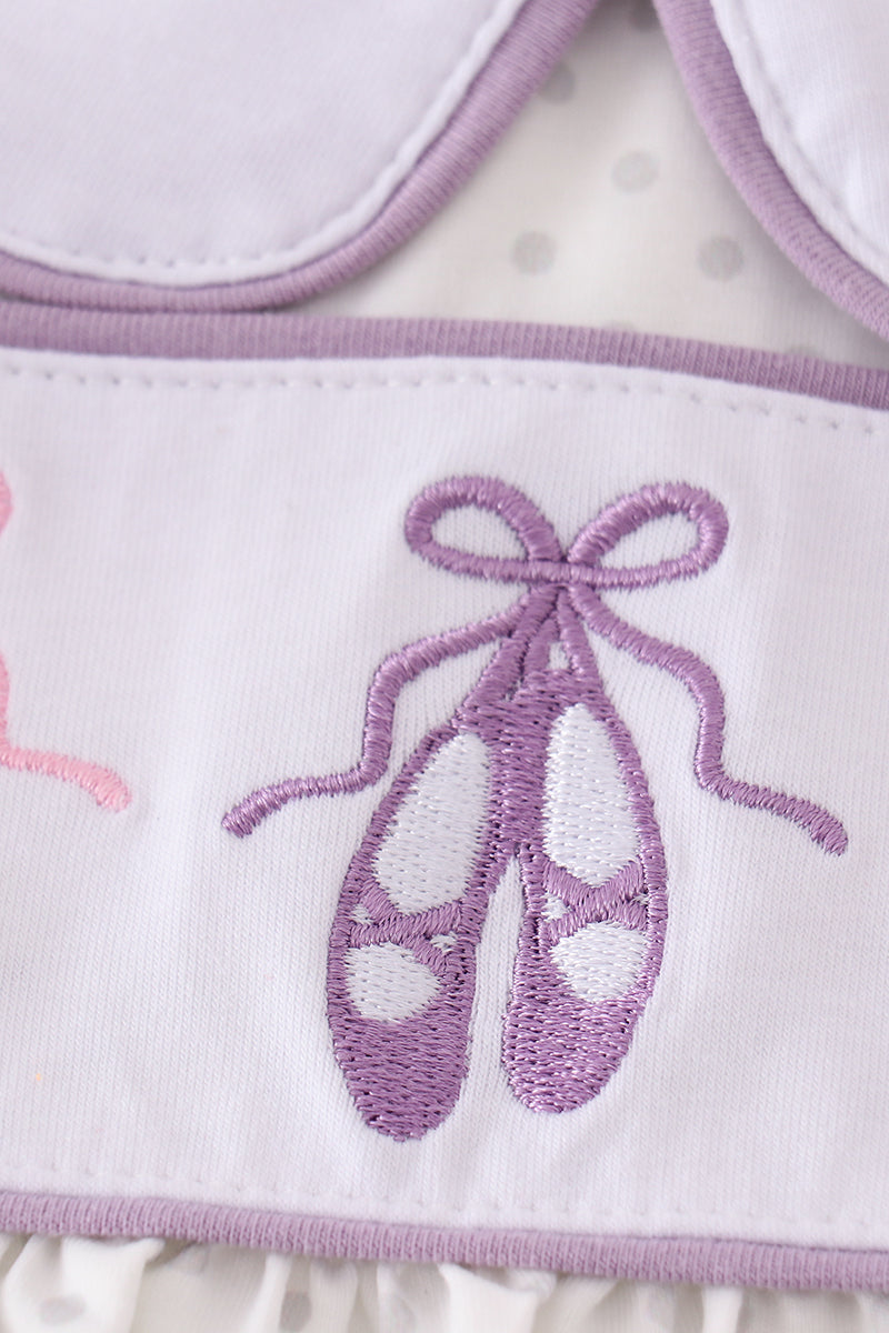 Purple ballet embroidery girl set