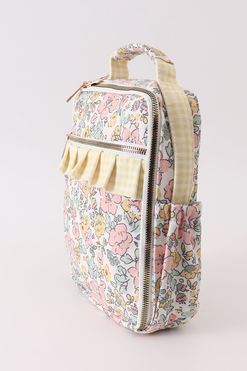 Yellow floral lunch bag