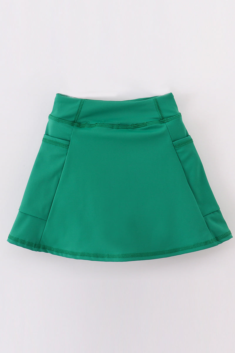 Green active sporty girl skirt