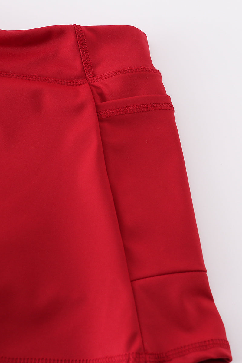 Red active sporty girl skirt