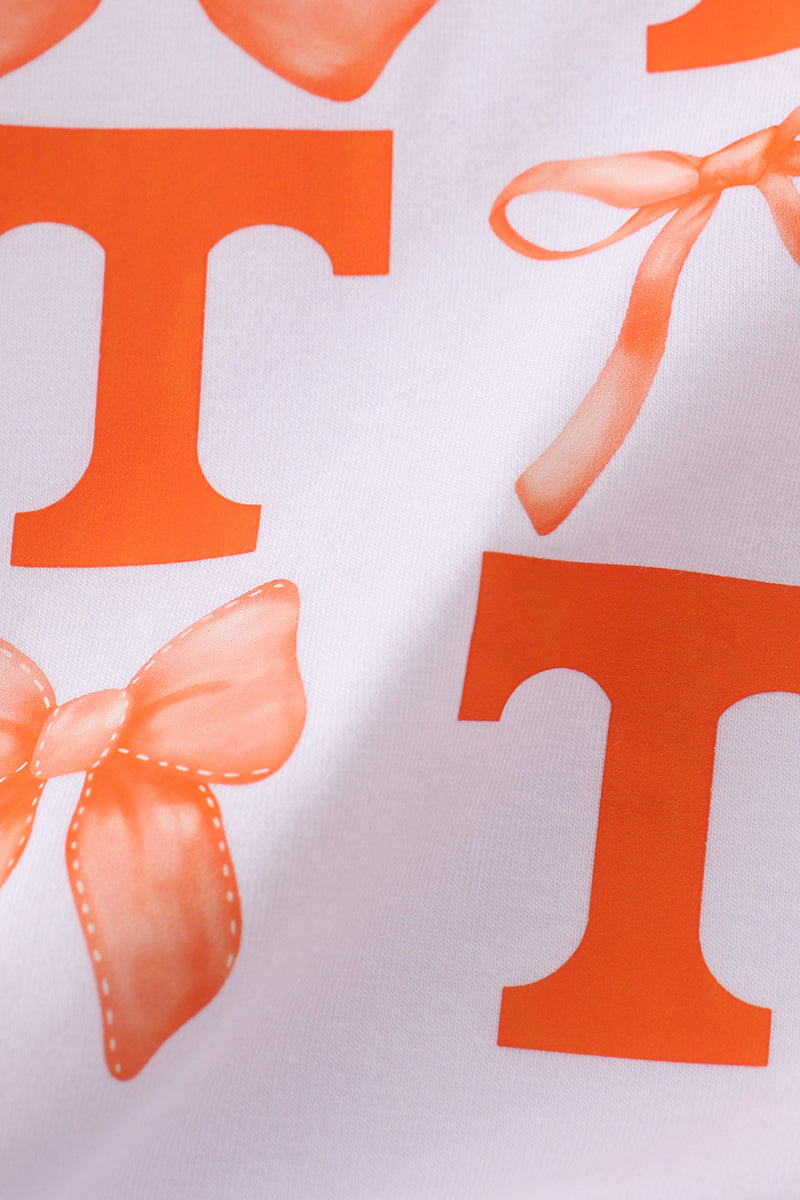 Tennessee bow print girl top