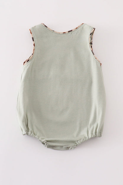 Sage camouflage deer applique bubble