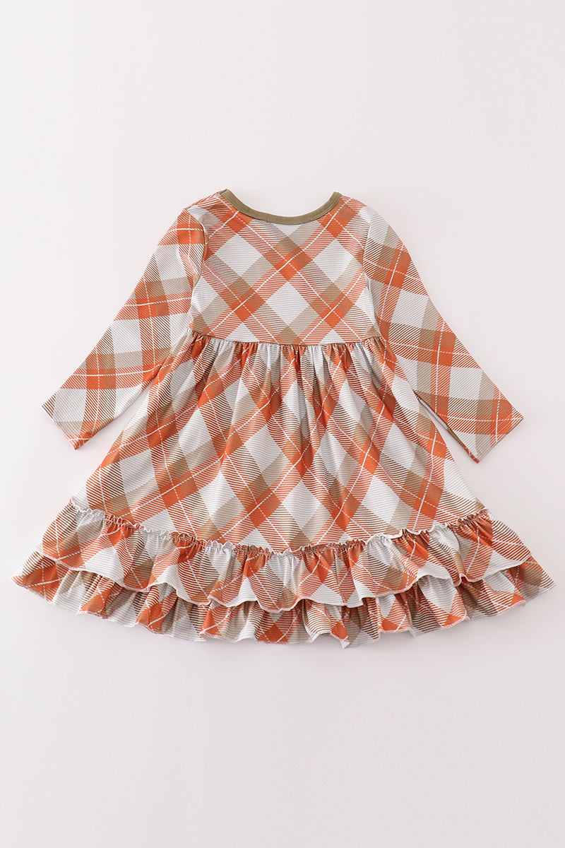 Khaki gingham mom&me dress