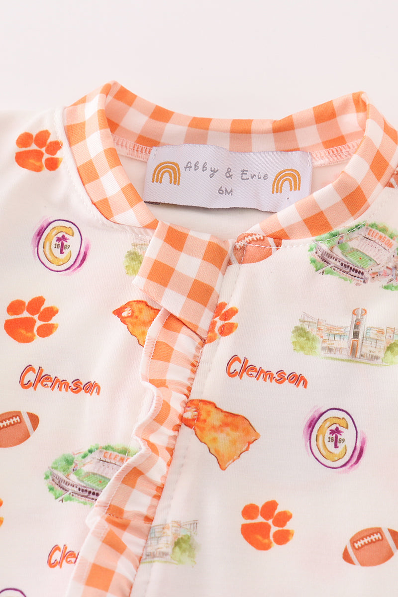 Clemson football baby girl romper