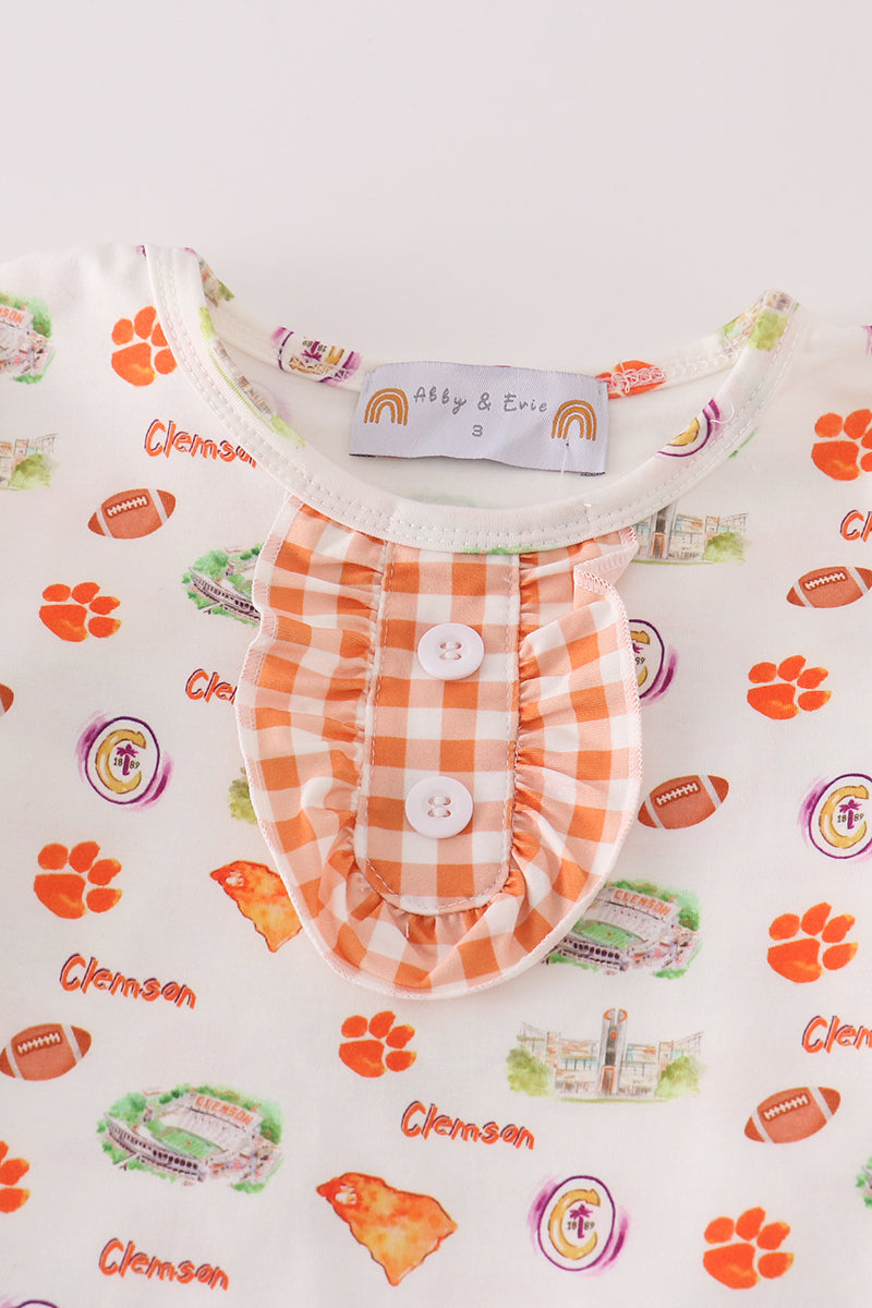 Clemson football baby girl pajamas set