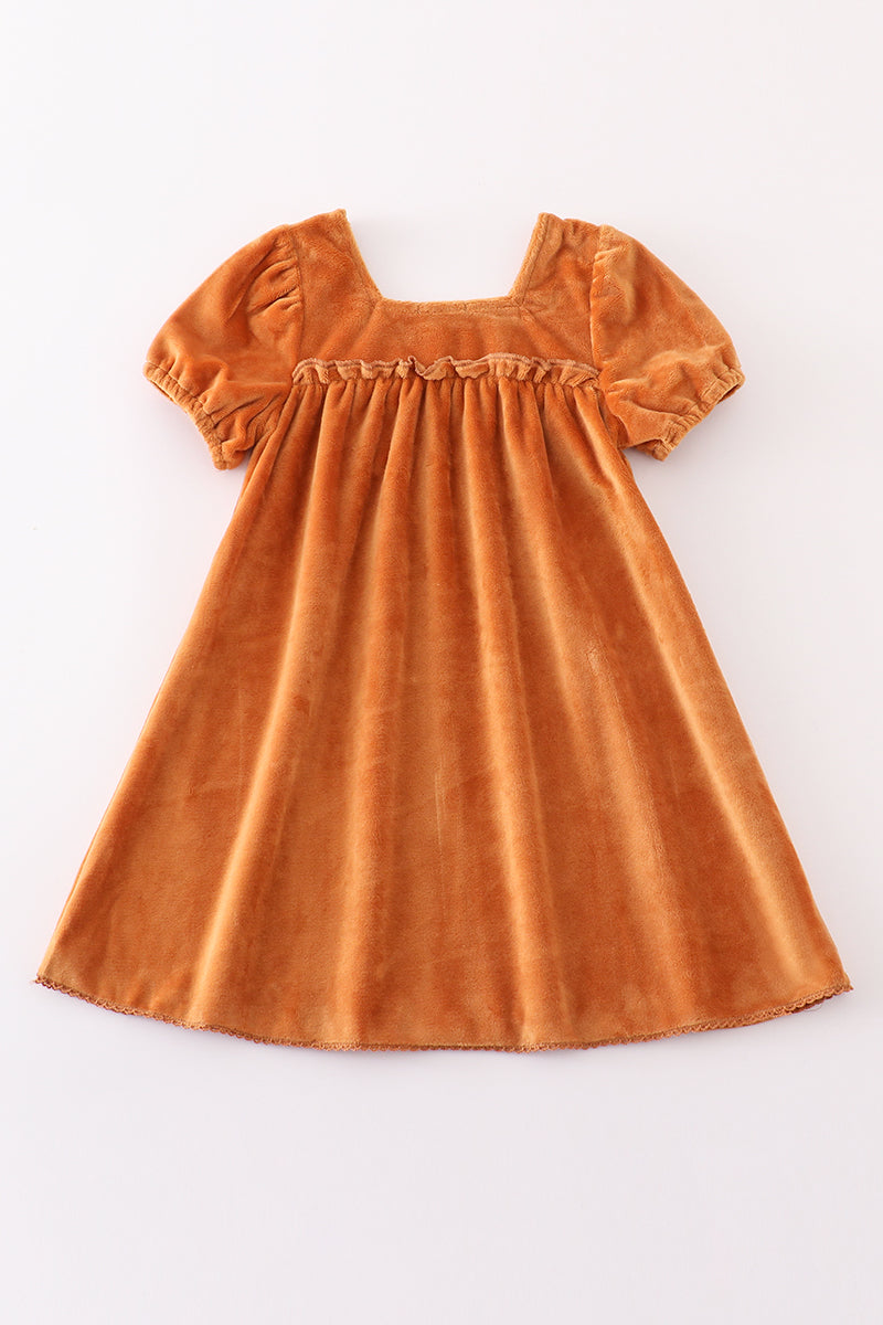 Caramel velvet mom&me dress