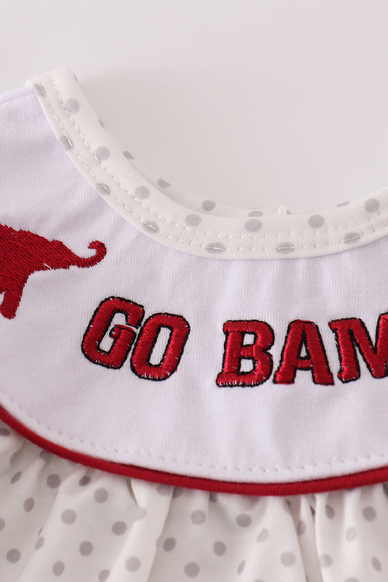 Maroon Alabama embroidery dot bubble