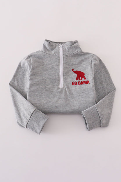 Alabama embroidery gingham pullover & pants set