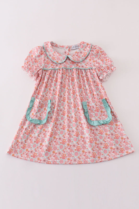 Floral Delight Peter Pan Collar girl dress