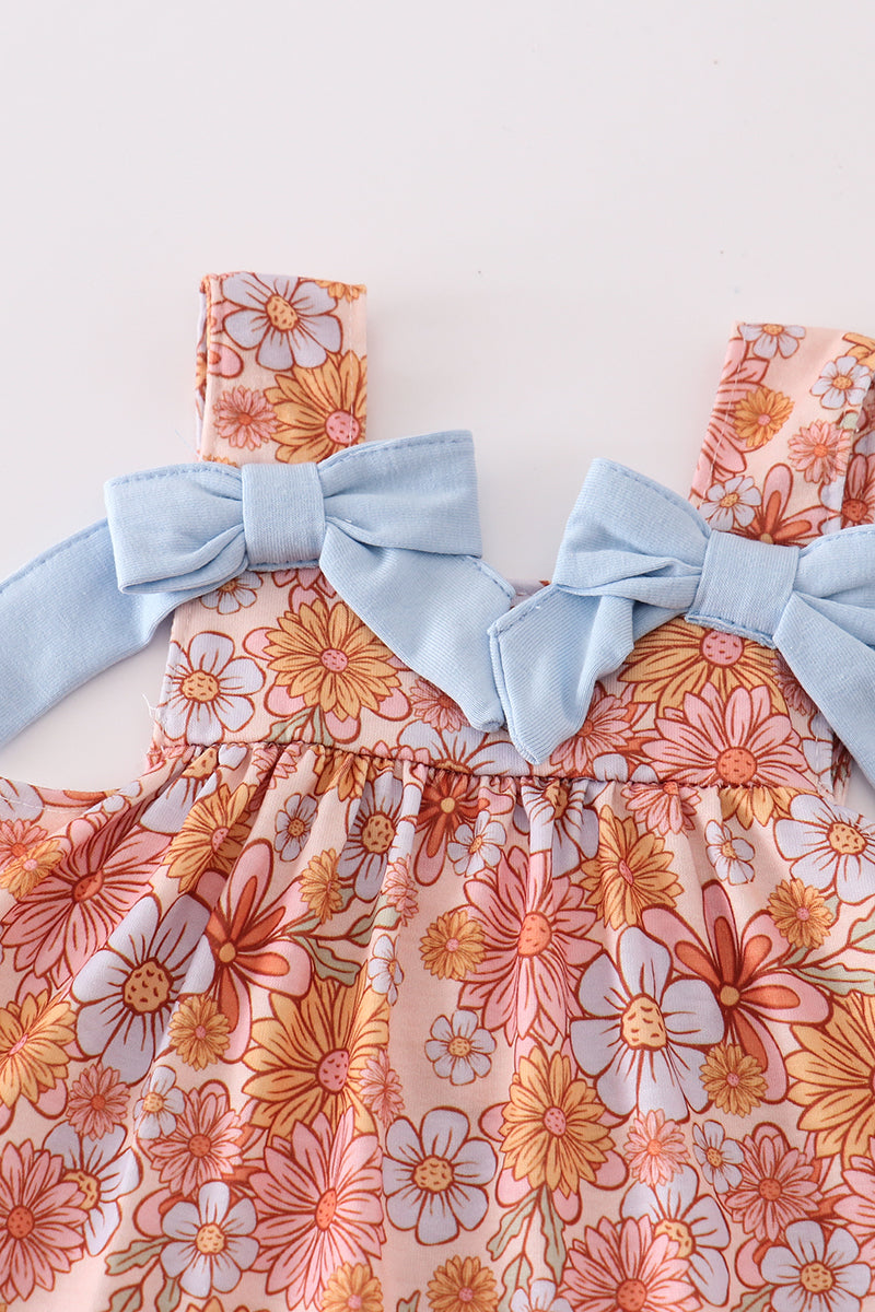 Floral print girl bloomer set