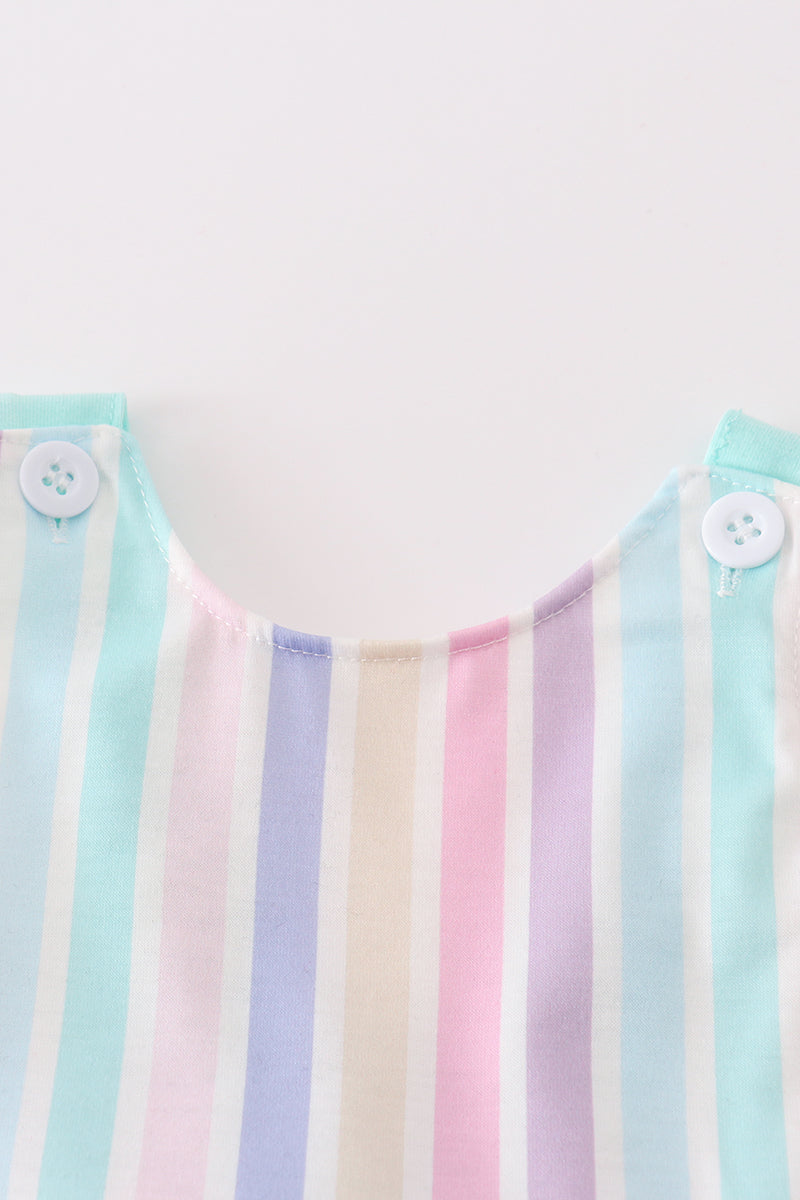 Multicolored stripe girl bloomer set