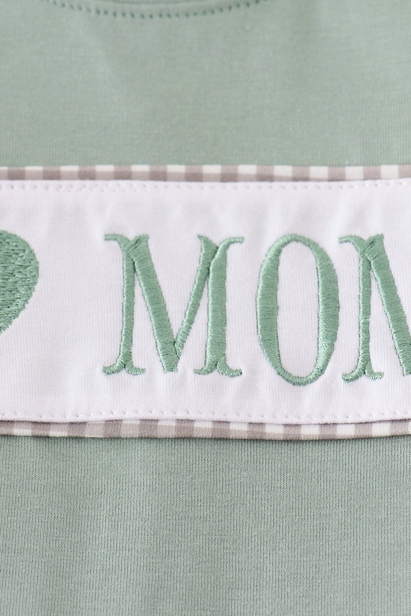 I love mom embroidery boy set