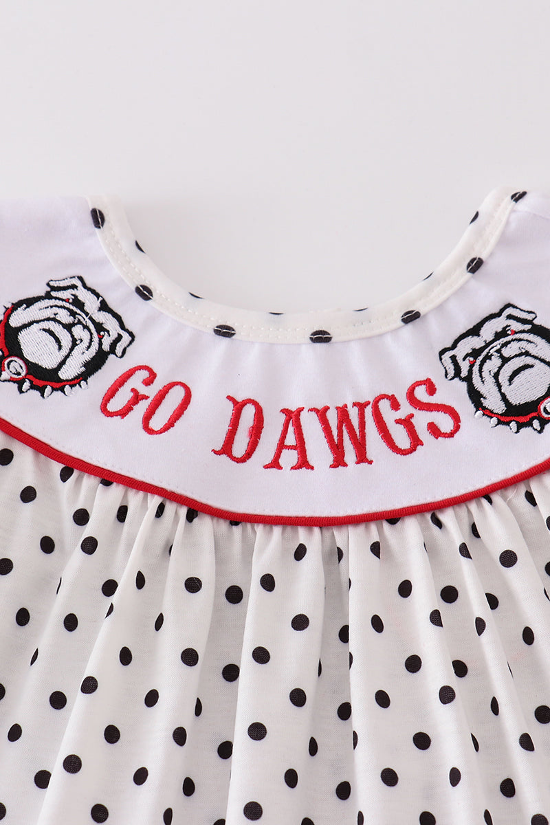 Red go dawgs embroidery girl set