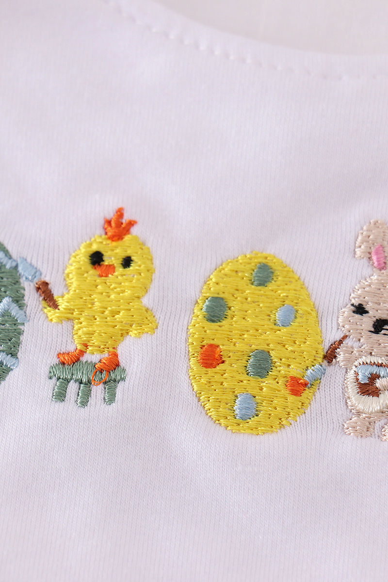 Yellow bunny egg embroidery boy jonjon