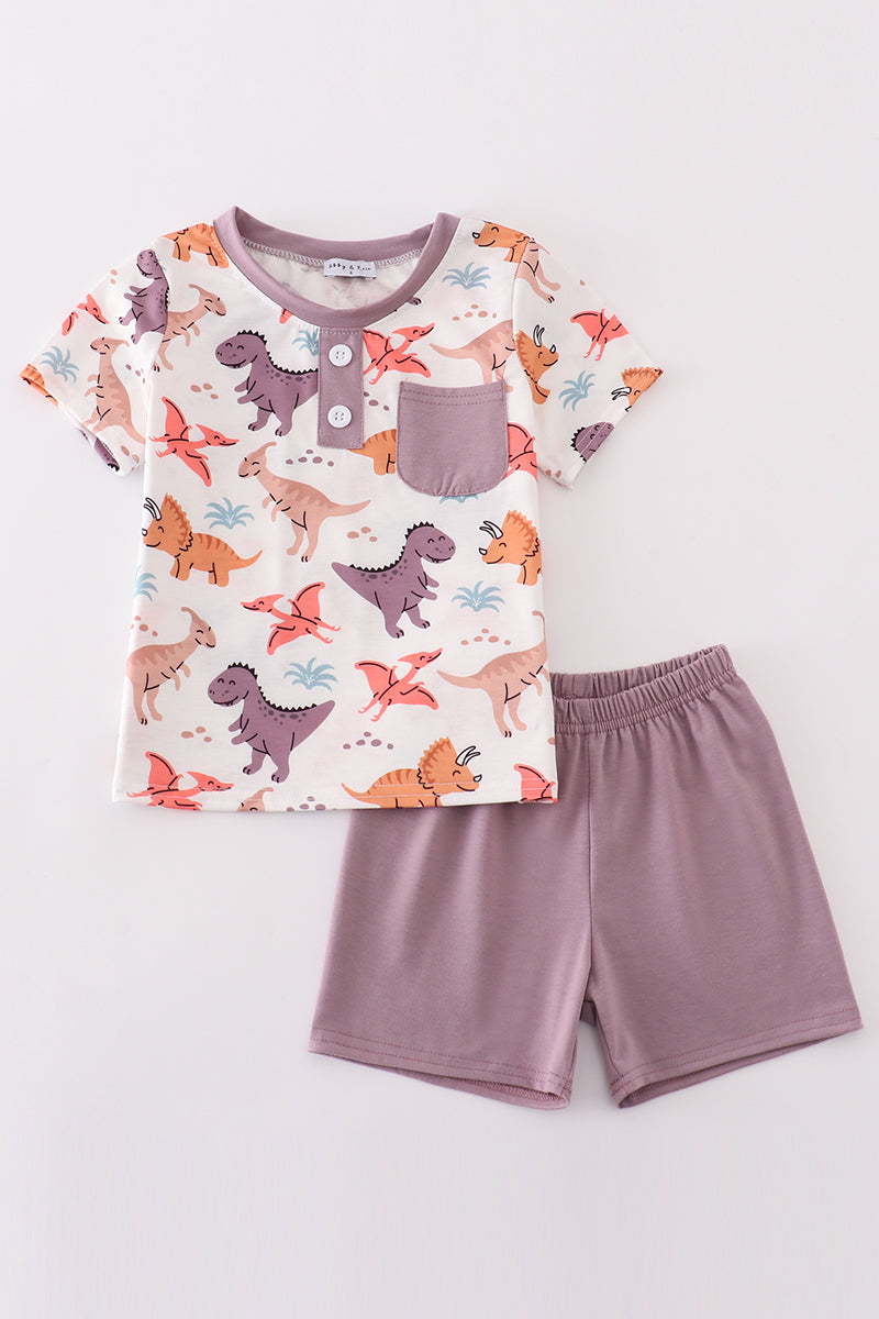 Dinosaur print boy set