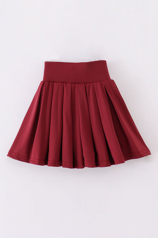 Maroon Pleats active skorts