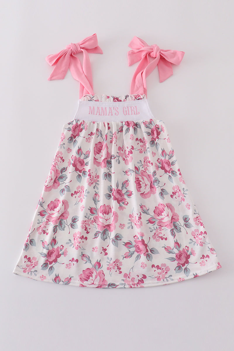 Pink floral MAMA'S embroidery dress