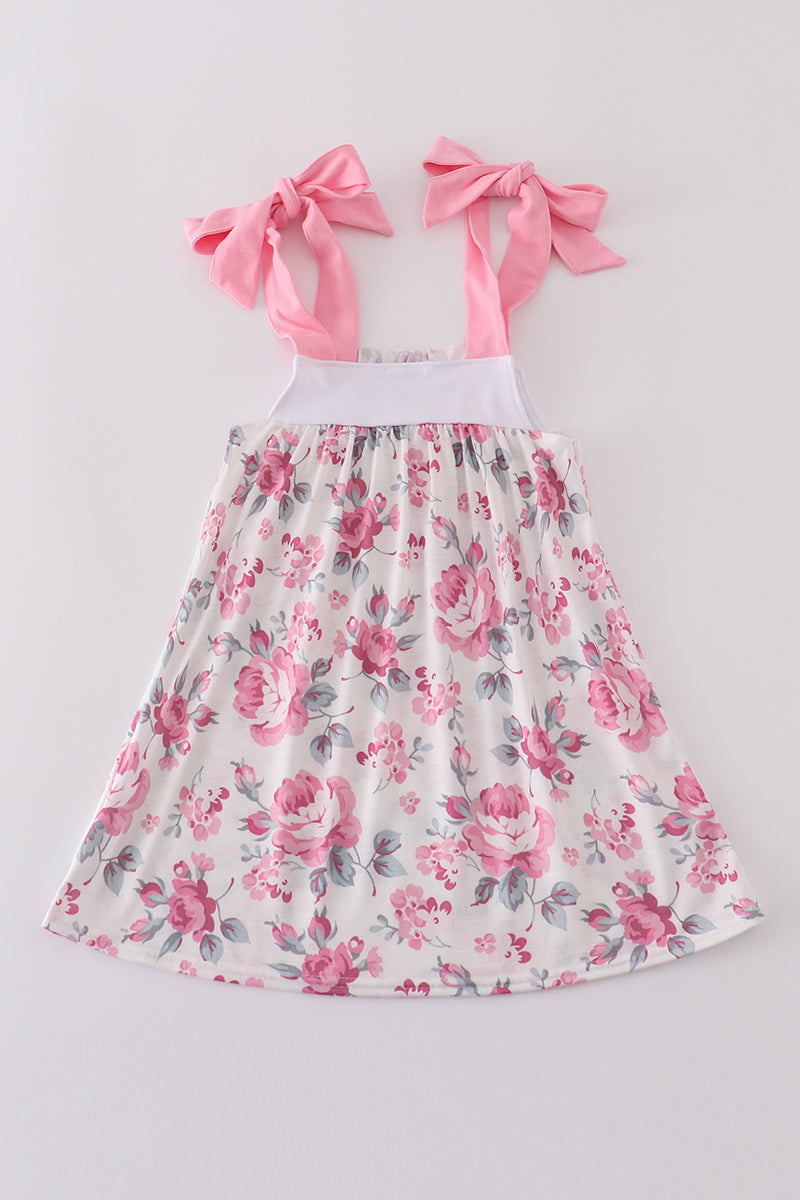 Pink floral MAMA'S embroidery dress