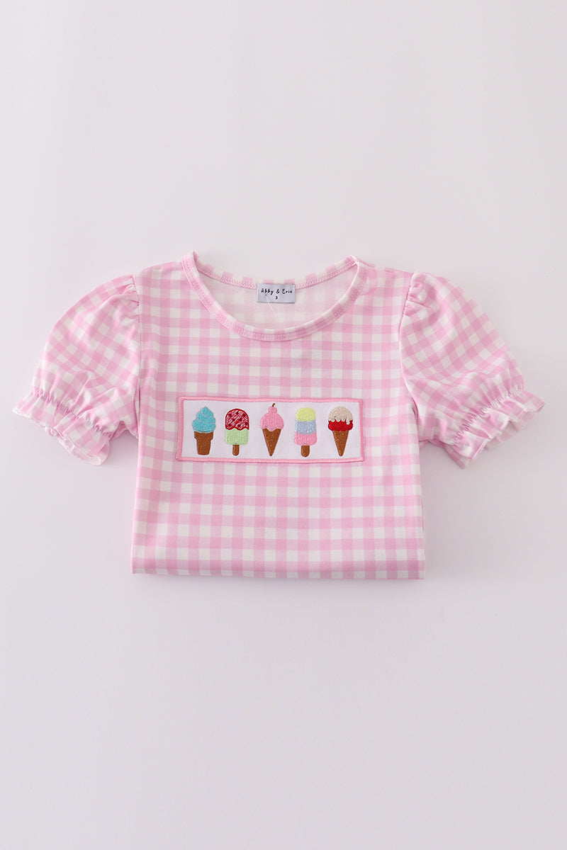 Pink ice cream embroidery set