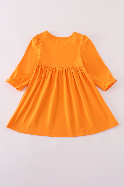 Orange Tennessee go vols embroidery ruffle dress