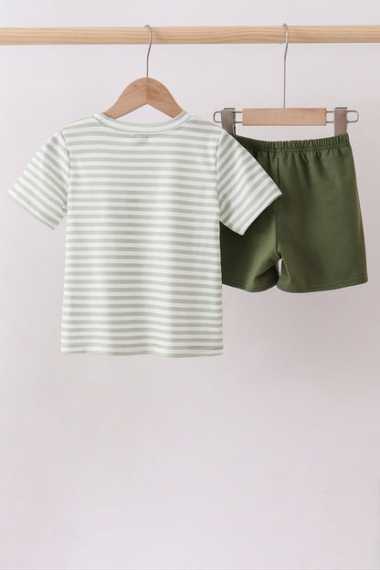 Green Duck Embroidered Shorts Set