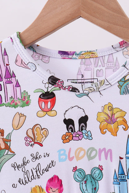 Purple character castle bamboo dress