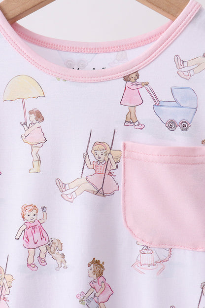 Pink all day adventure bamboo dress