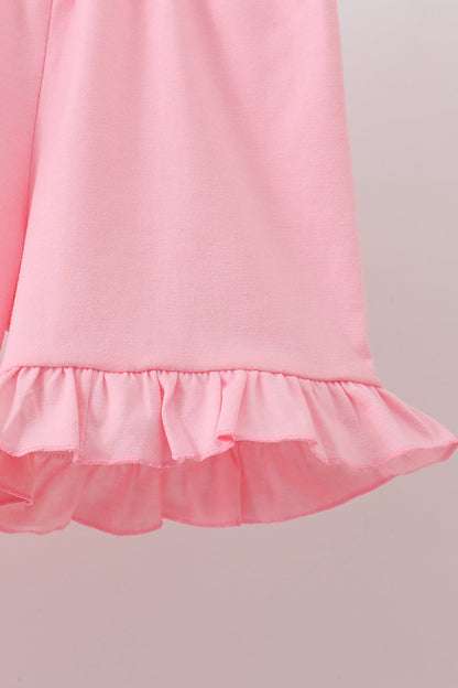 Pink Apple Bus Smocked Ruffle Set