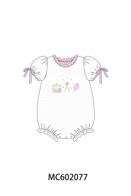 Pink Carousel Embroidered Bubble