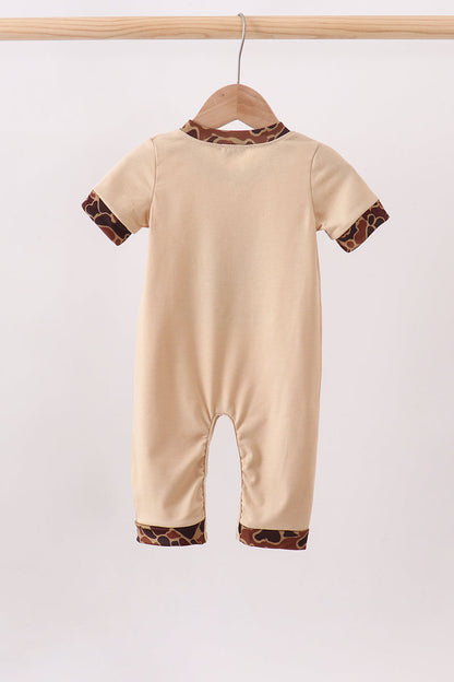 Camouflage duck applique romper