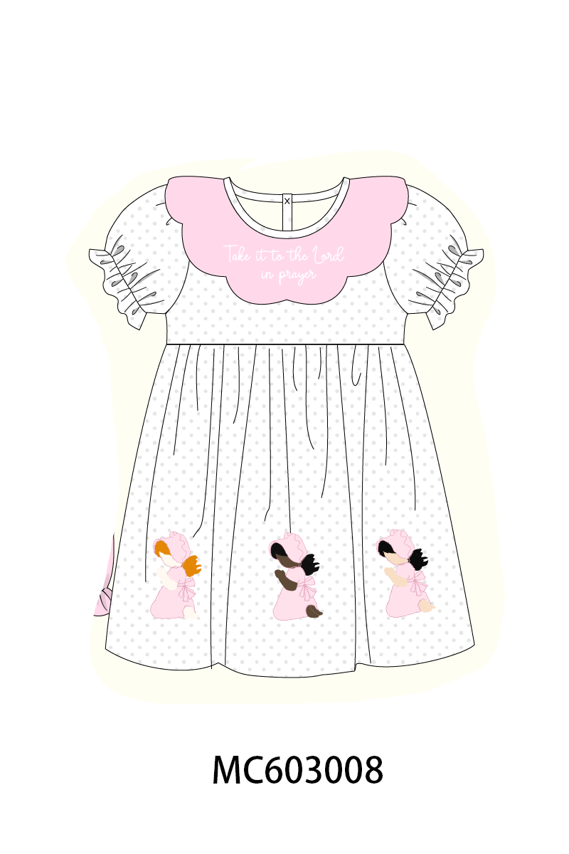 Pink Prayer Embroidery Dress