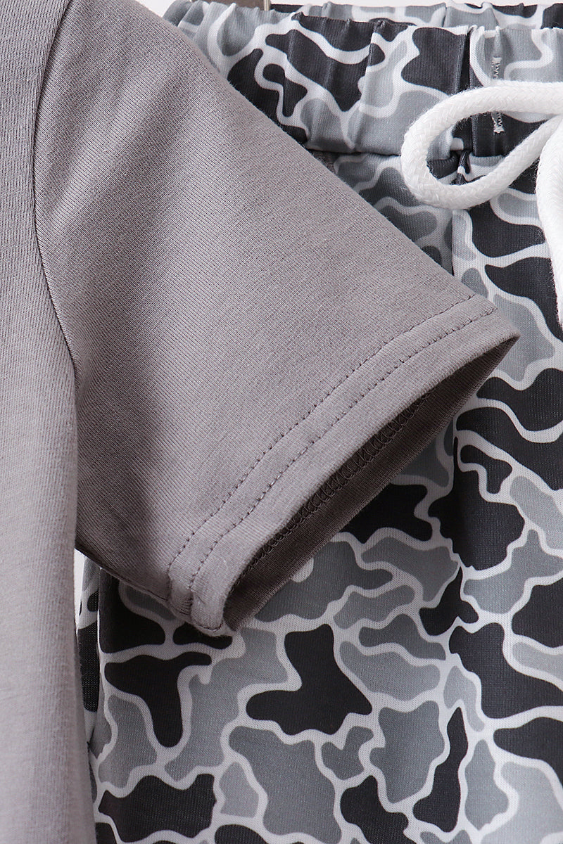 Grey Camouflage Jogger Set