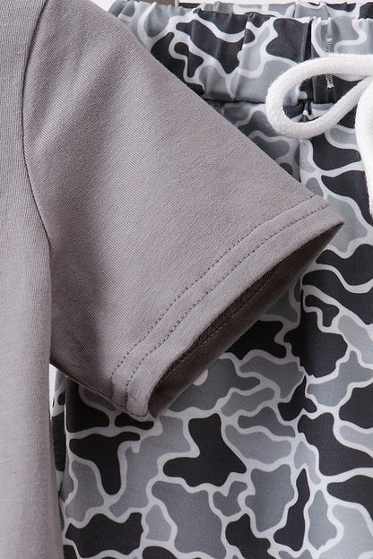 Grey Camouflage Jogger Set