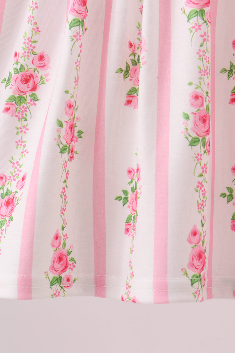 Pink Pumpkin Embroidery Ruffle Pants Set