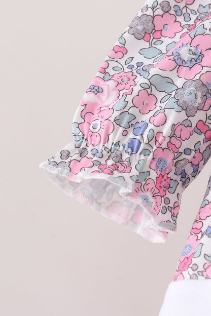 Pink Floral Embroidery Bubble