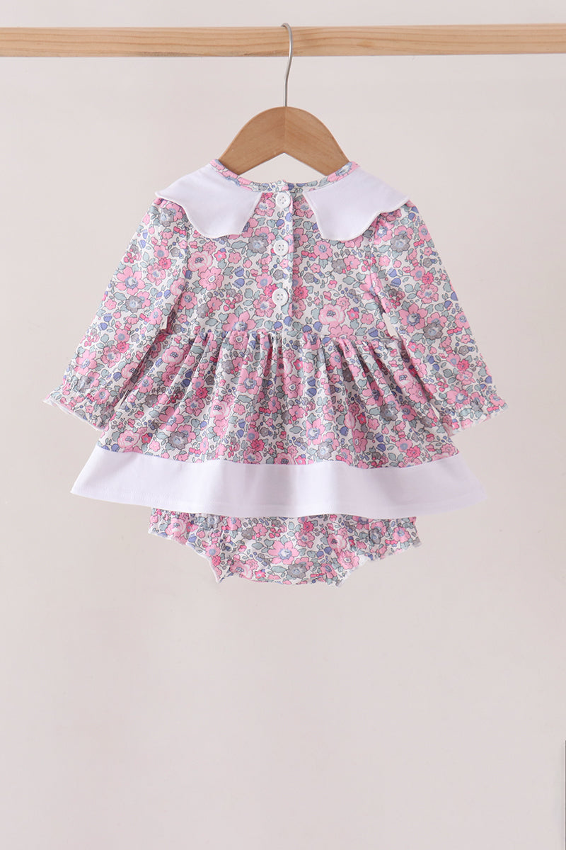 Pink Floral Embroidery Bubble