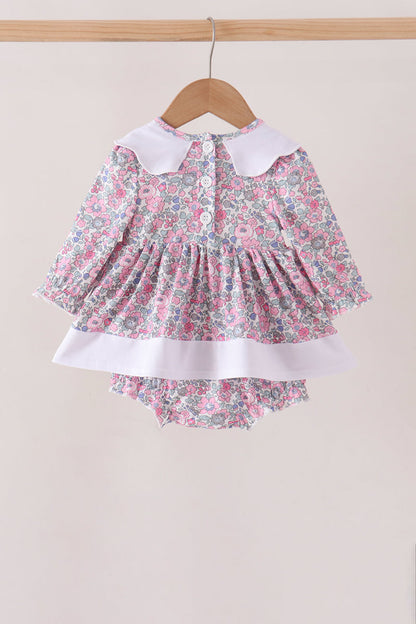 Pink Floral Embroidery Bubble