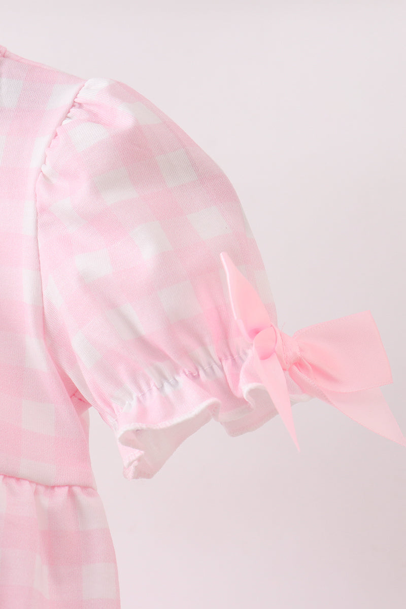 Pink Mallard Applique Gingham Bubble