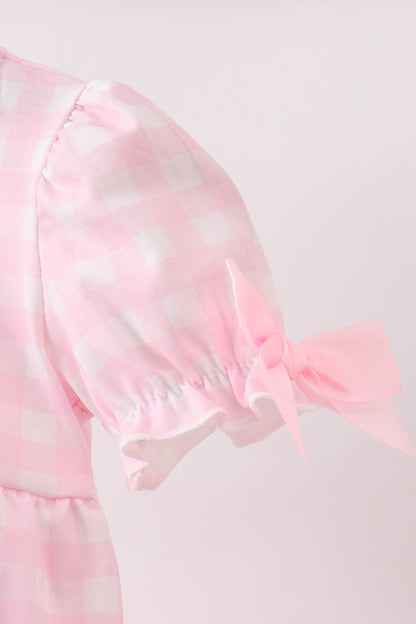 Pink Mallard Applique Gingham Bubble