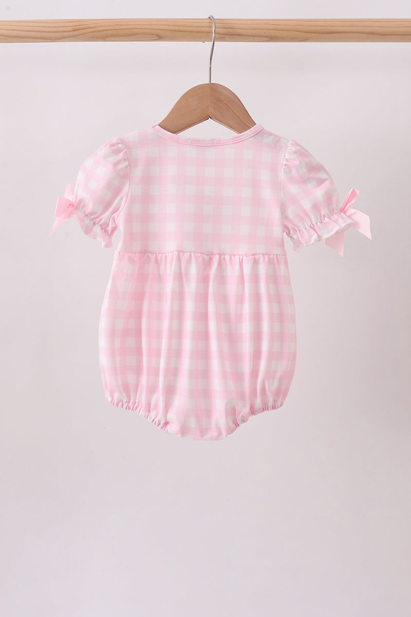 Pink Mallard Applique Gingham Bubble