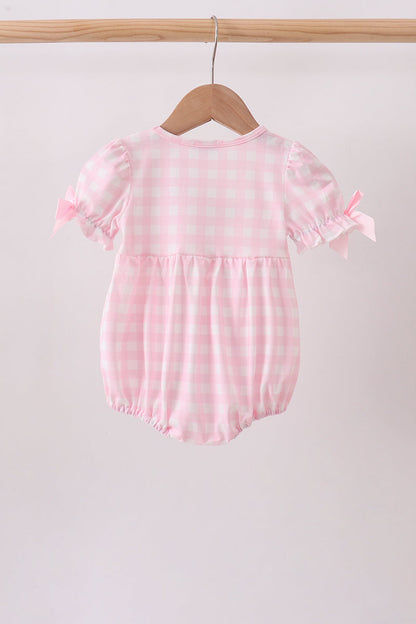 Pink Mallard Applique Gingham Bubble