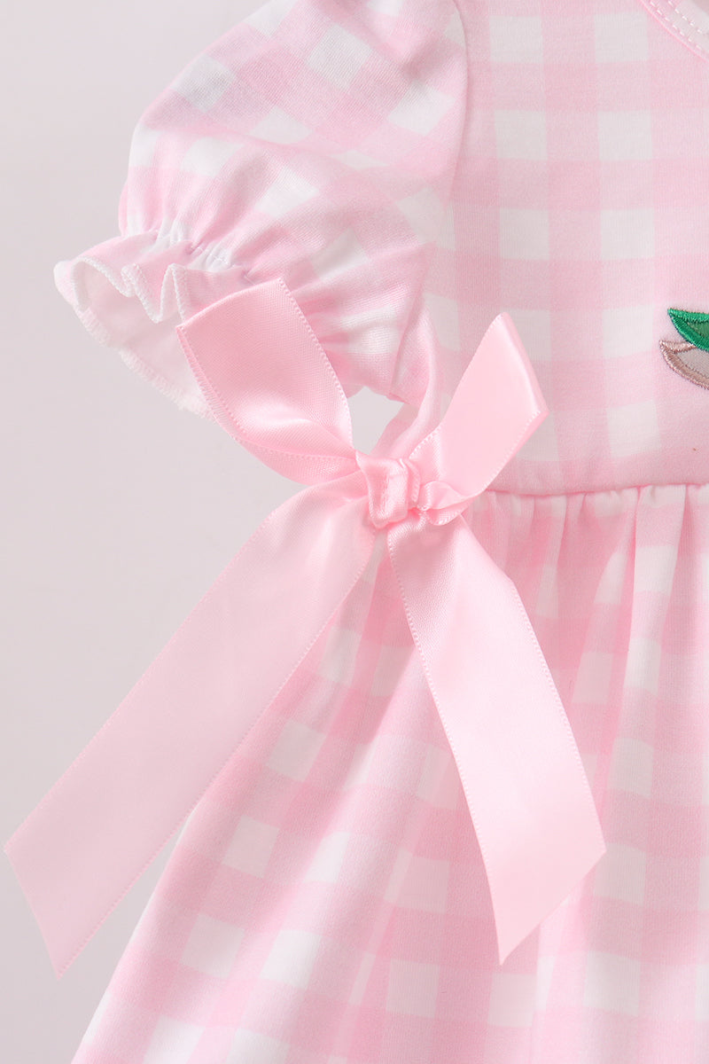 Pink Mallard Applique Gingham Bloomer Set