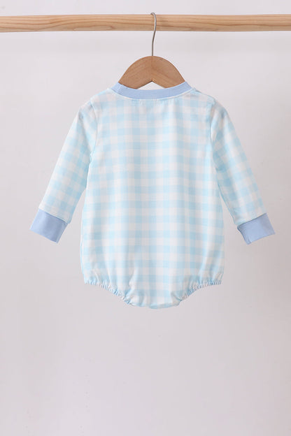 Blue Mallard Applique Gingham Bubble