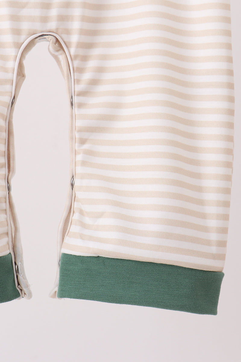 Brown Stripe Mallard Applique Romper