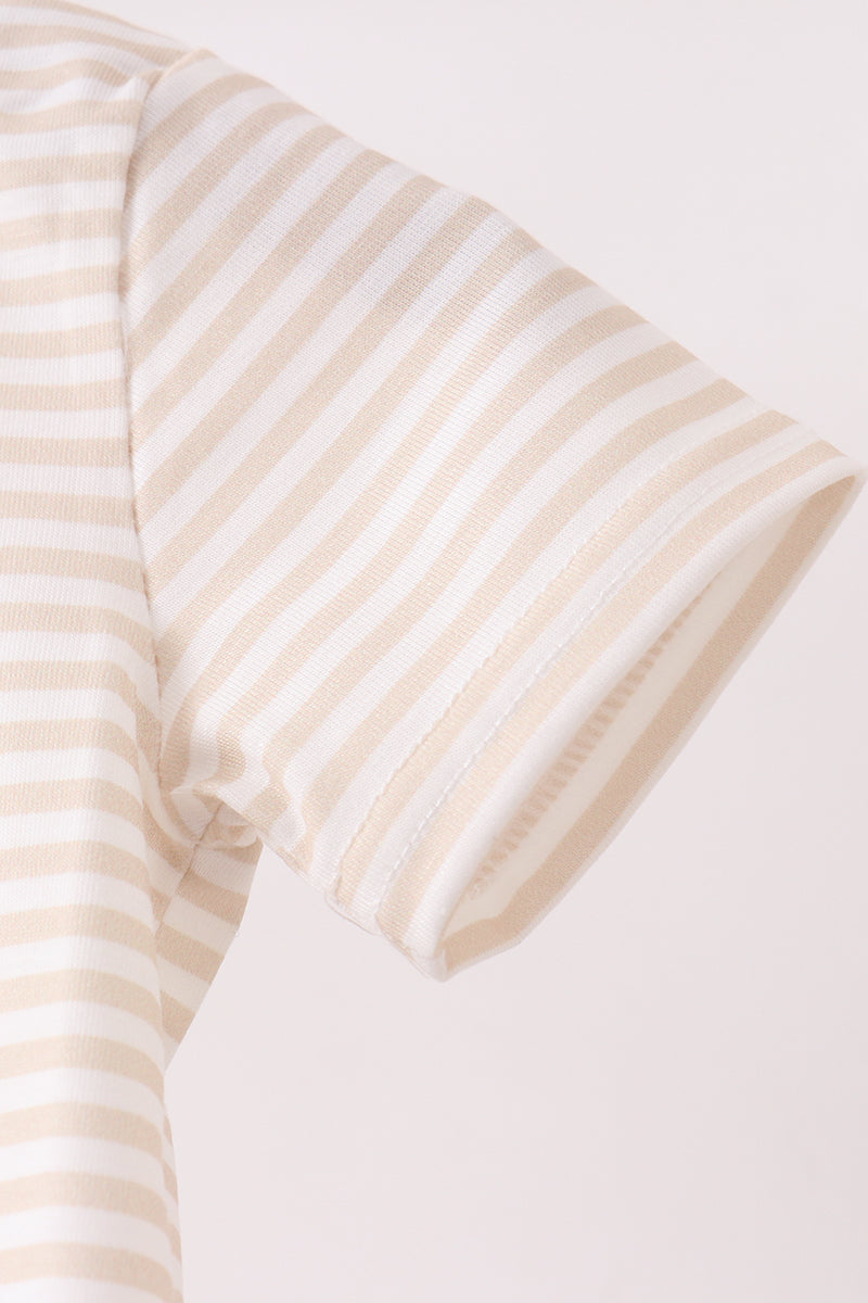 Brown Stripe Mallard Applique Romper