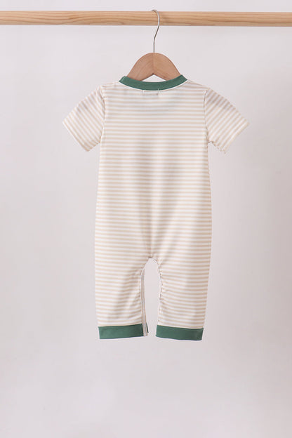 Brown Stripe Mallard Applique Romper