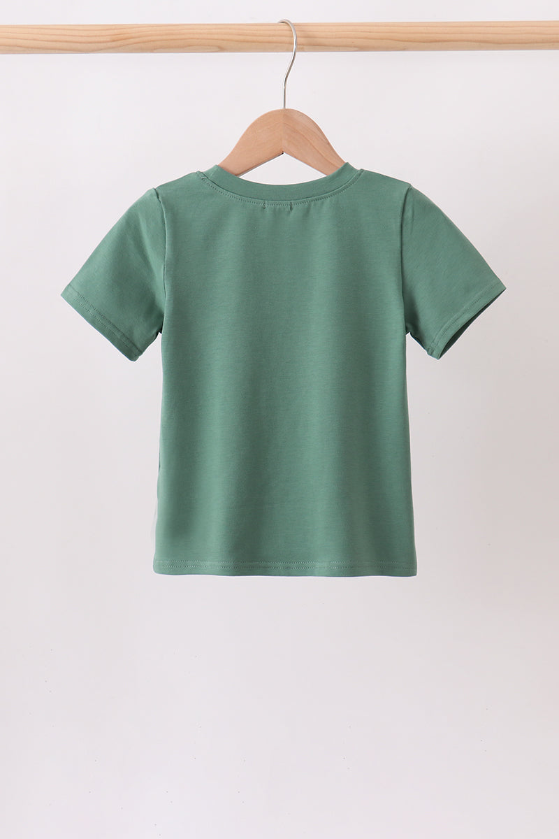 Green Mallard Embroidery Pocket Top
